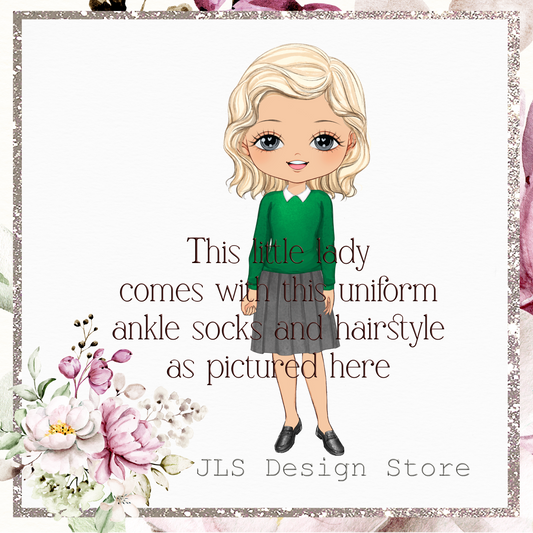 JLS GIRL 3 School Girl Green Uniform