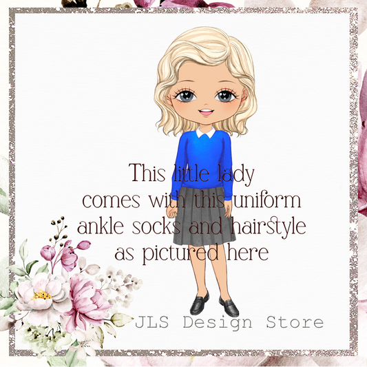 JLS GIRL 3 School Girl Royal Blue Uniform