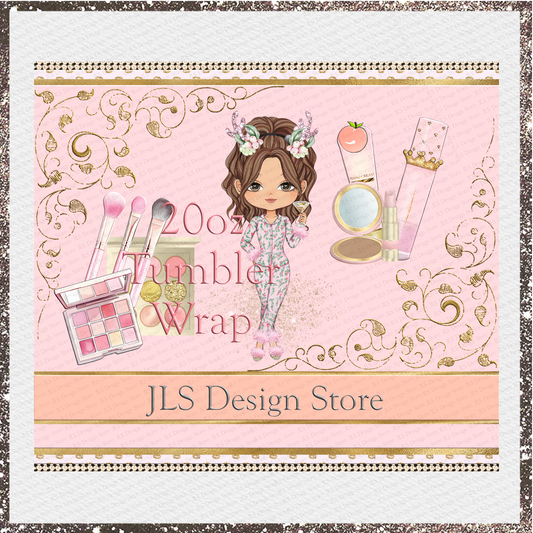 Snowberry Girl 20oz Tumbler Wrap Brunette