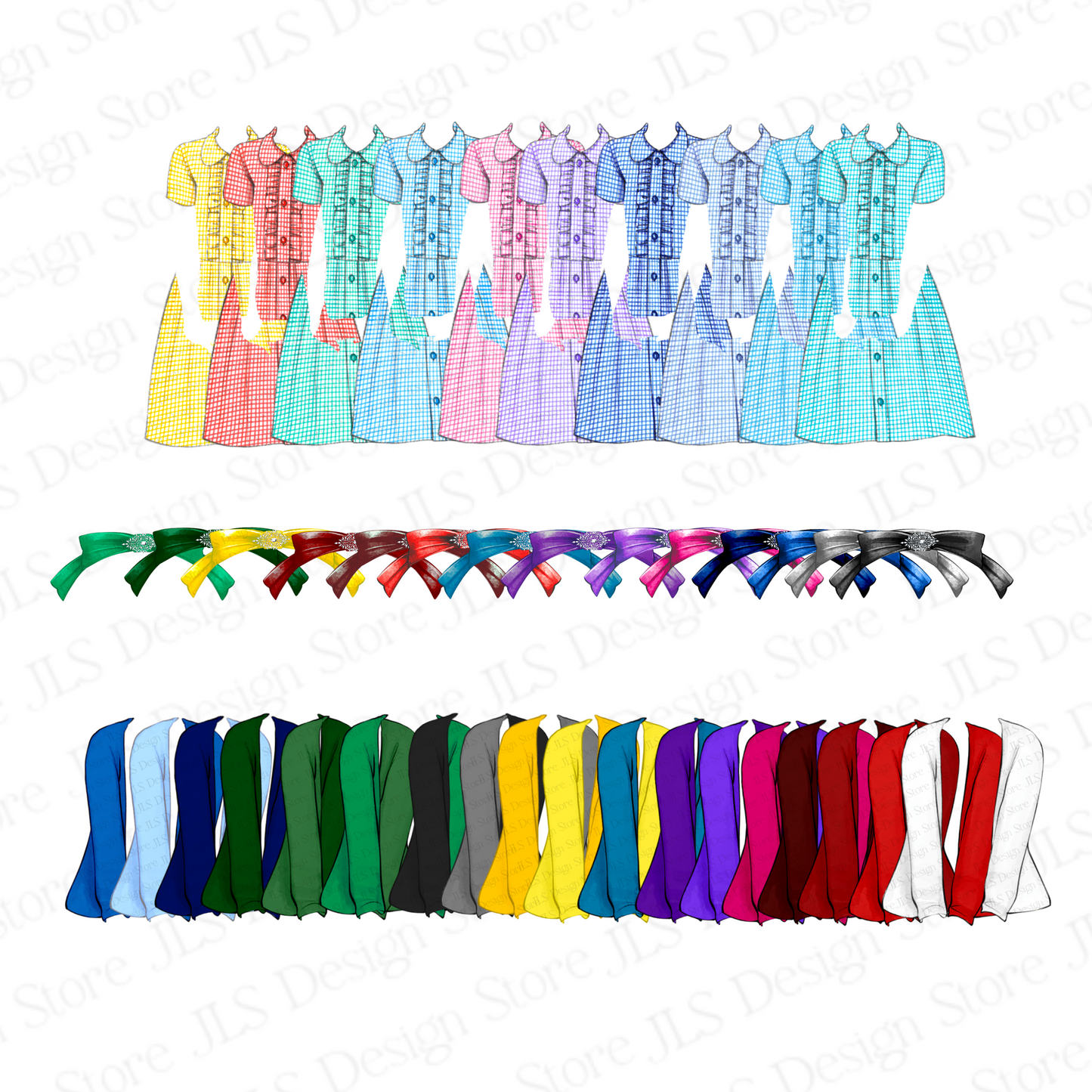 School girl gingham and pinafore dress