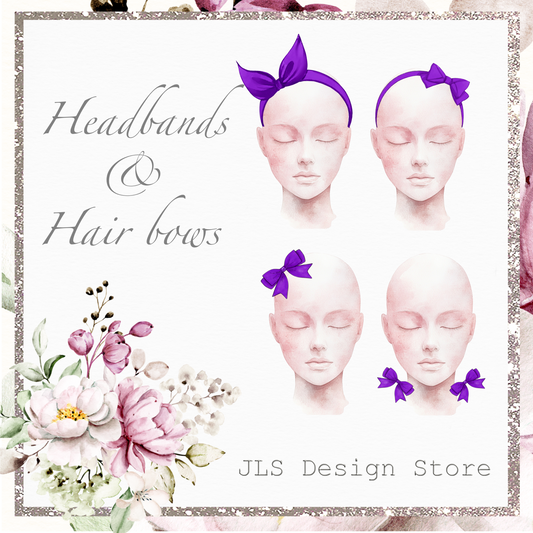 JLS GIRL 3 Purple School Book Bags, Bows and Headbands add on