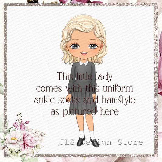 JLS GIRL 3 School Girl Grey Uniform