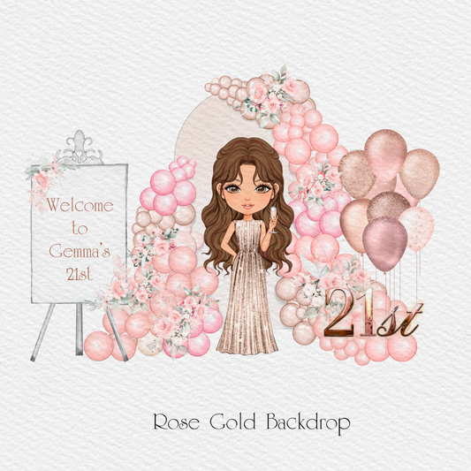 Rose gold Balloon Backdrop (only) Clipart