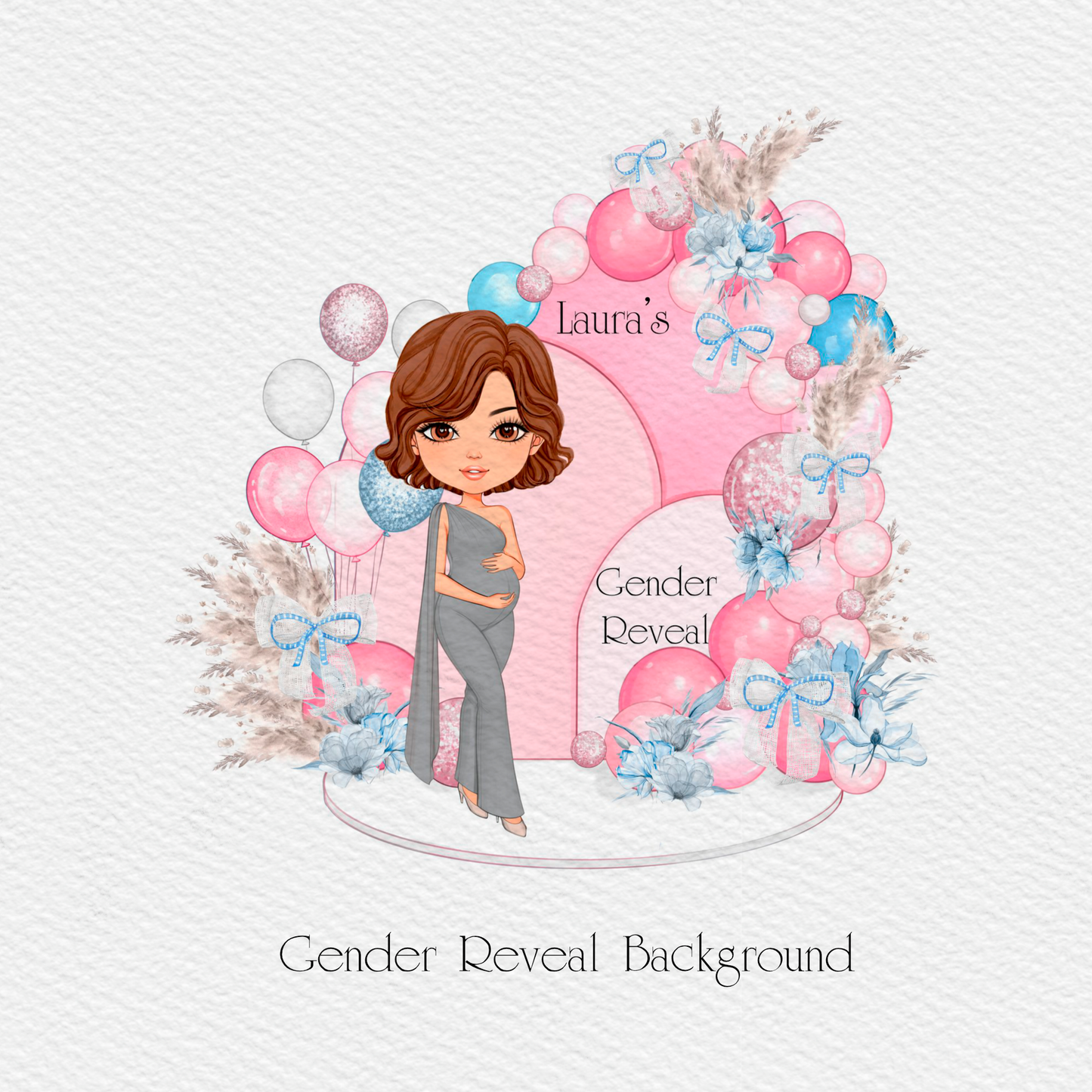 Gender Reveal Balloon Background (only) Clipart