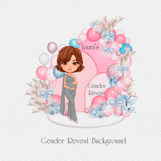 Gender Reveal Balloon Background (only) Clipart