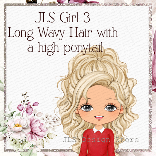 JLS GIRL 3 Long Wavy Hair with a high ponytail