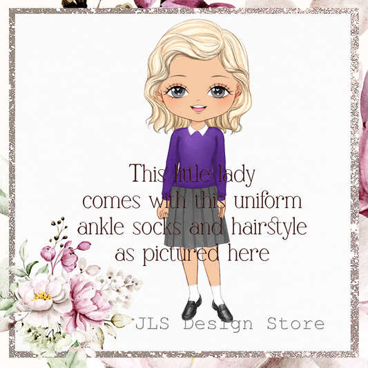 JLS GIRL 3 School Girl Purple Uniform