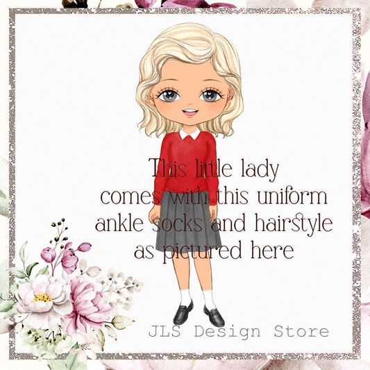 JLS GIRL 3 School Girl Red Uniform