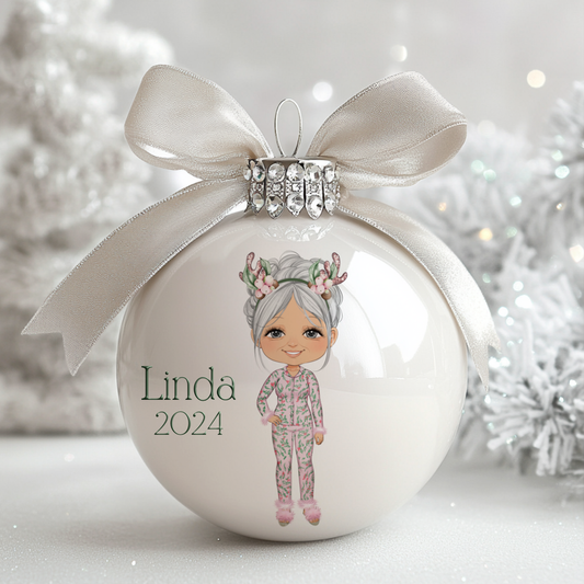 Snowberry Christmas Family Older Lady