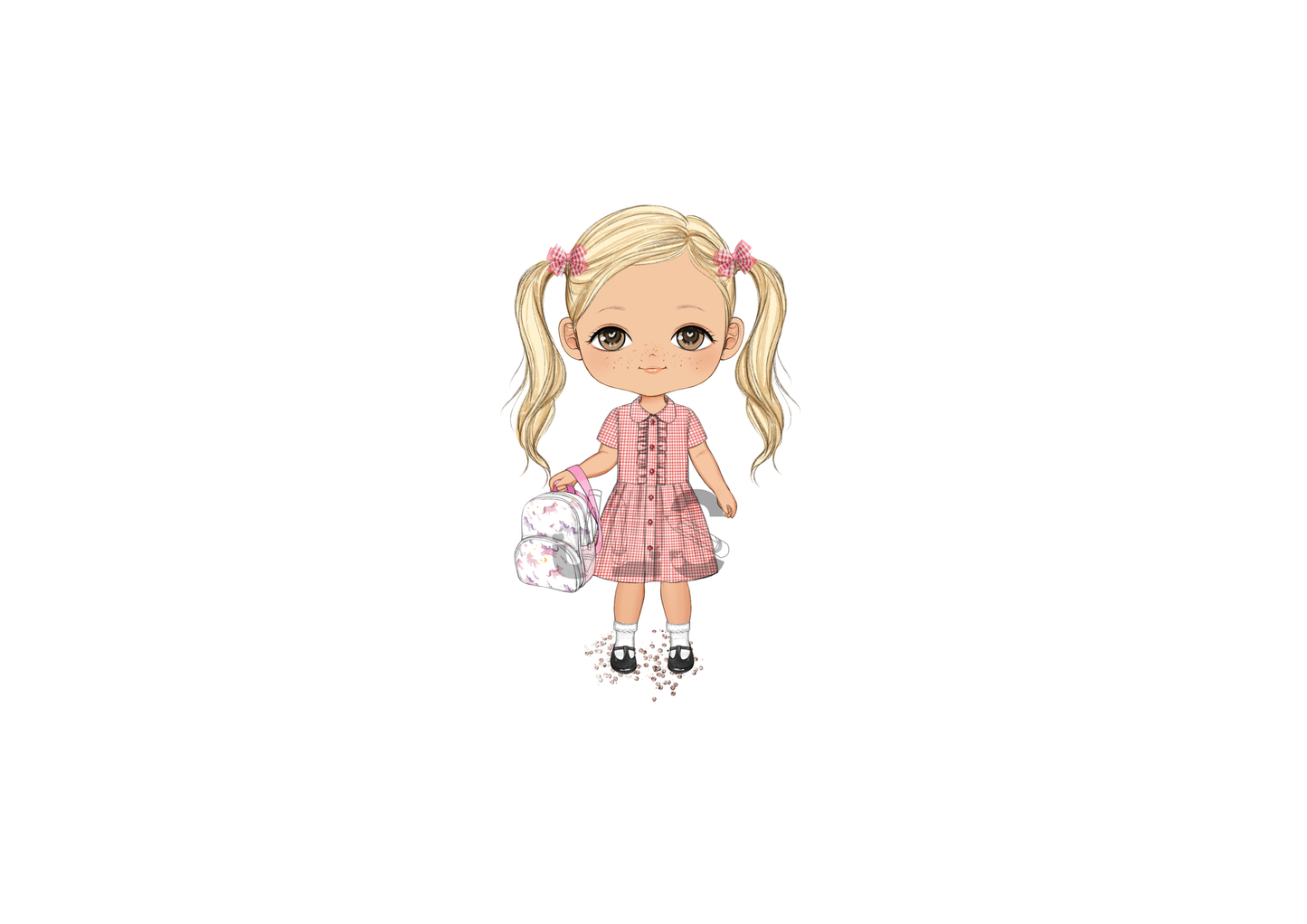 Poppie in red gingham dress