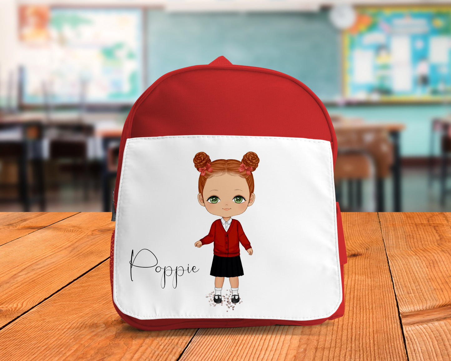Poppie Red White and Dark Grey Uniform