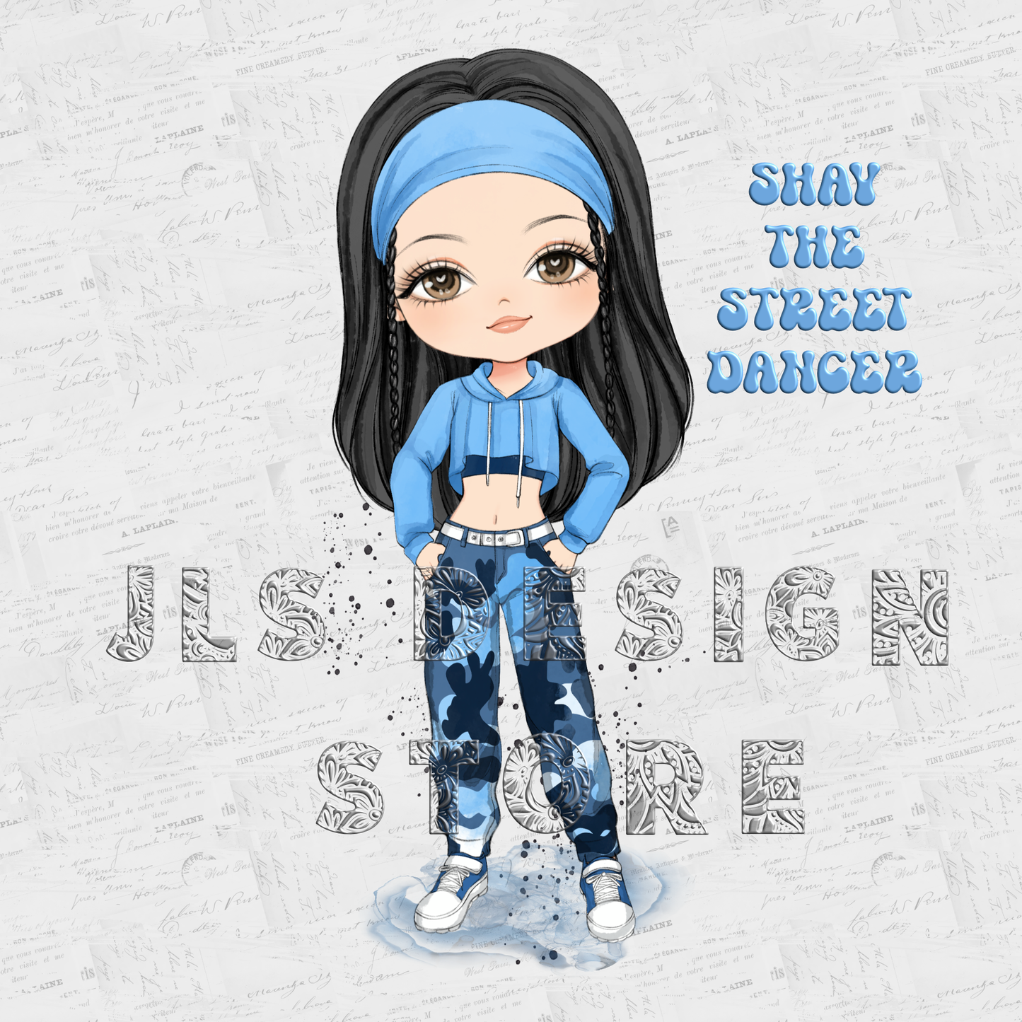 Shay the street dancer in blue