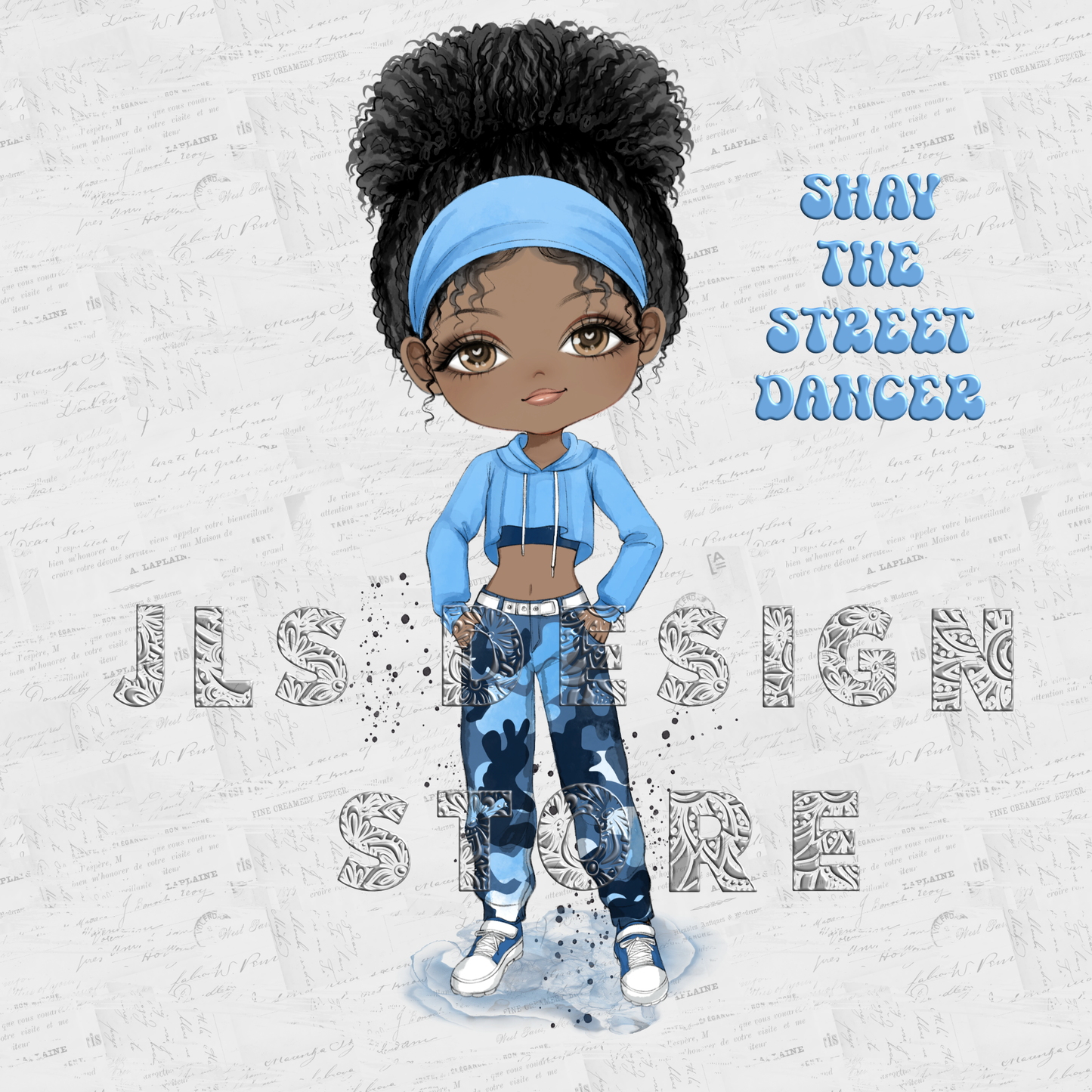 Shay the street dancer in blue