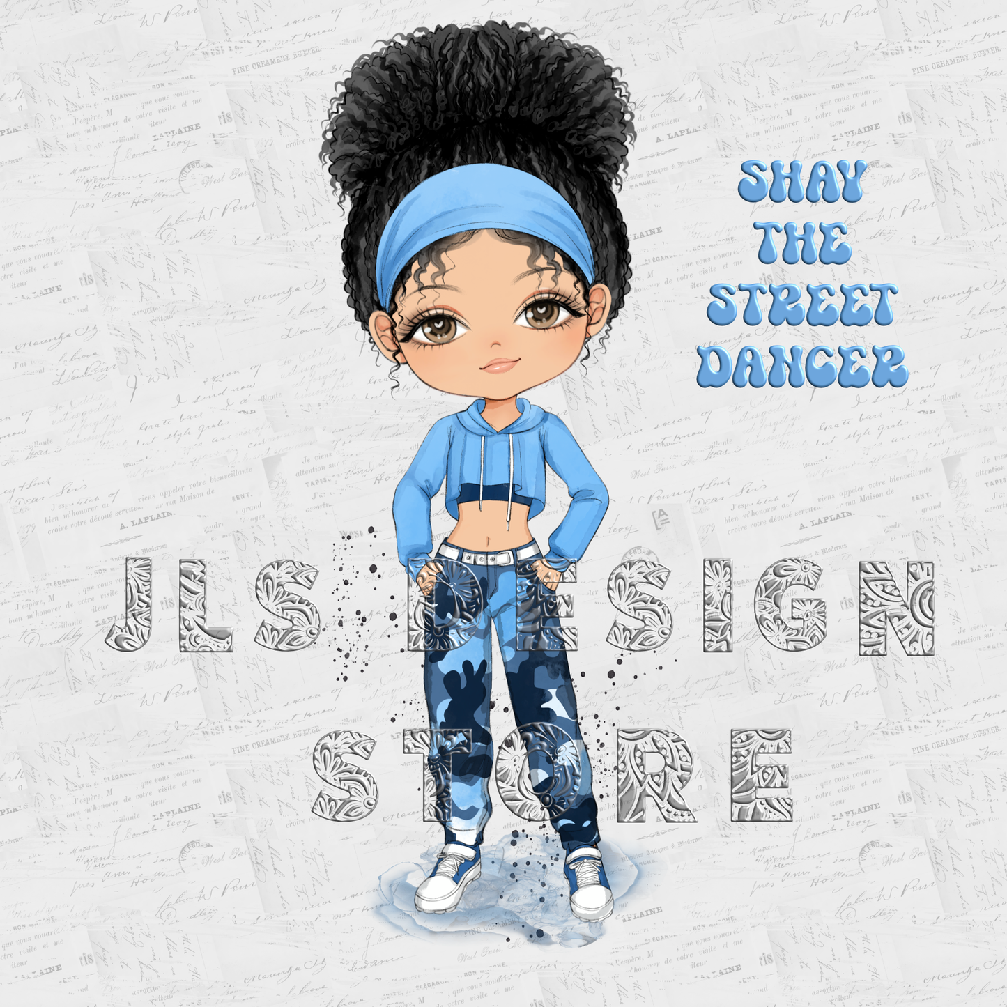 Shay the street dancer in blue