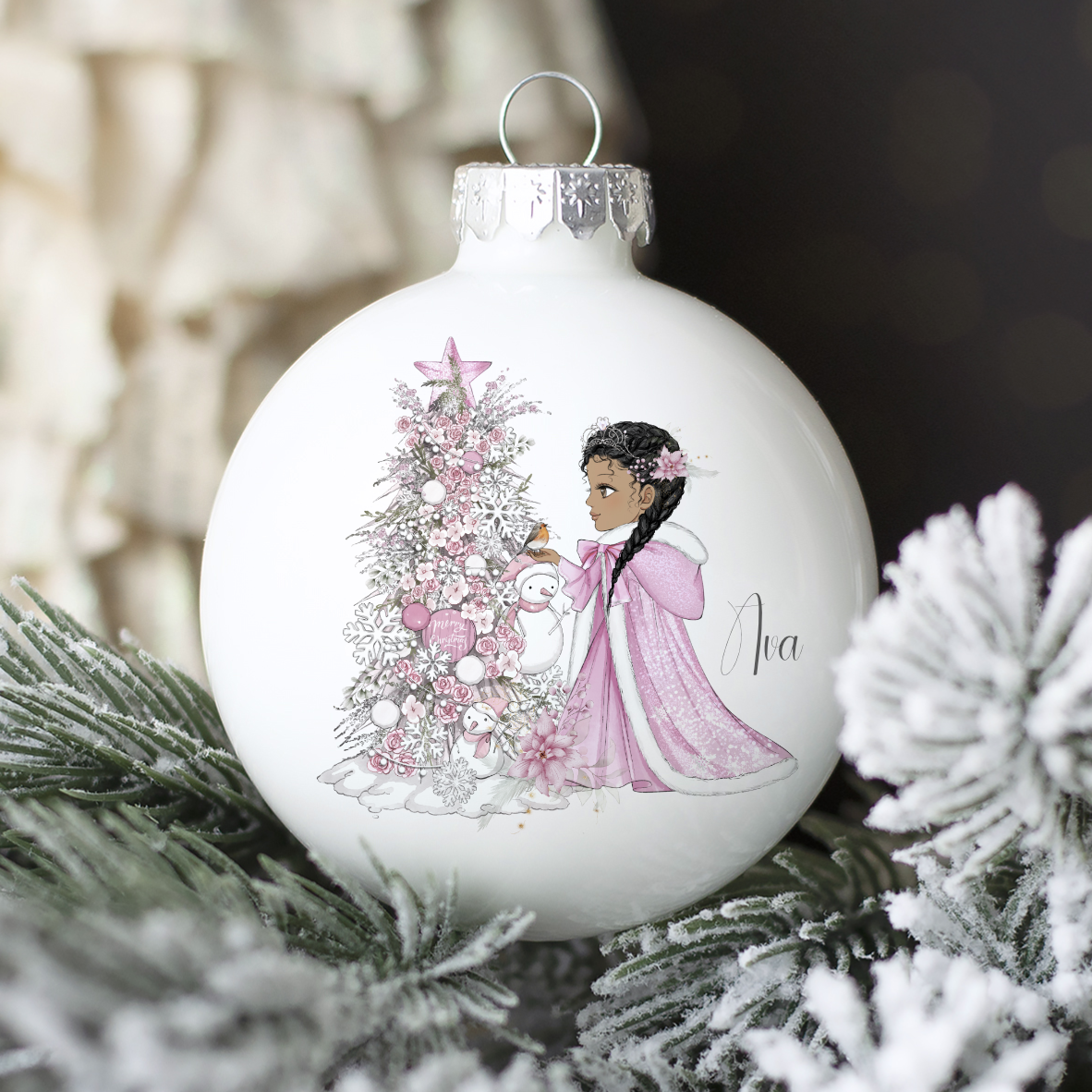 Snowberry Collection Girl With Christmas Tree