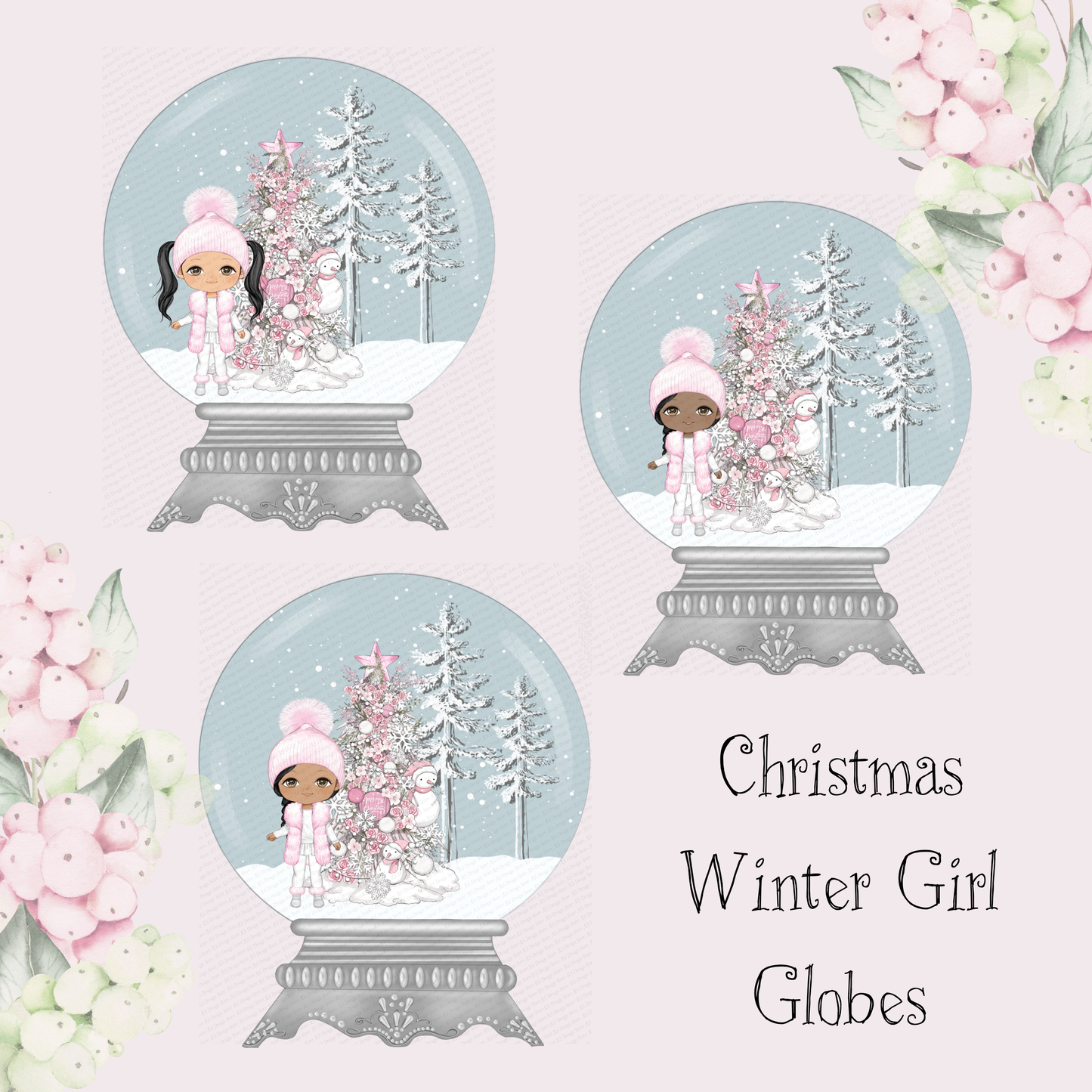Christmas Winter Girl Globes
