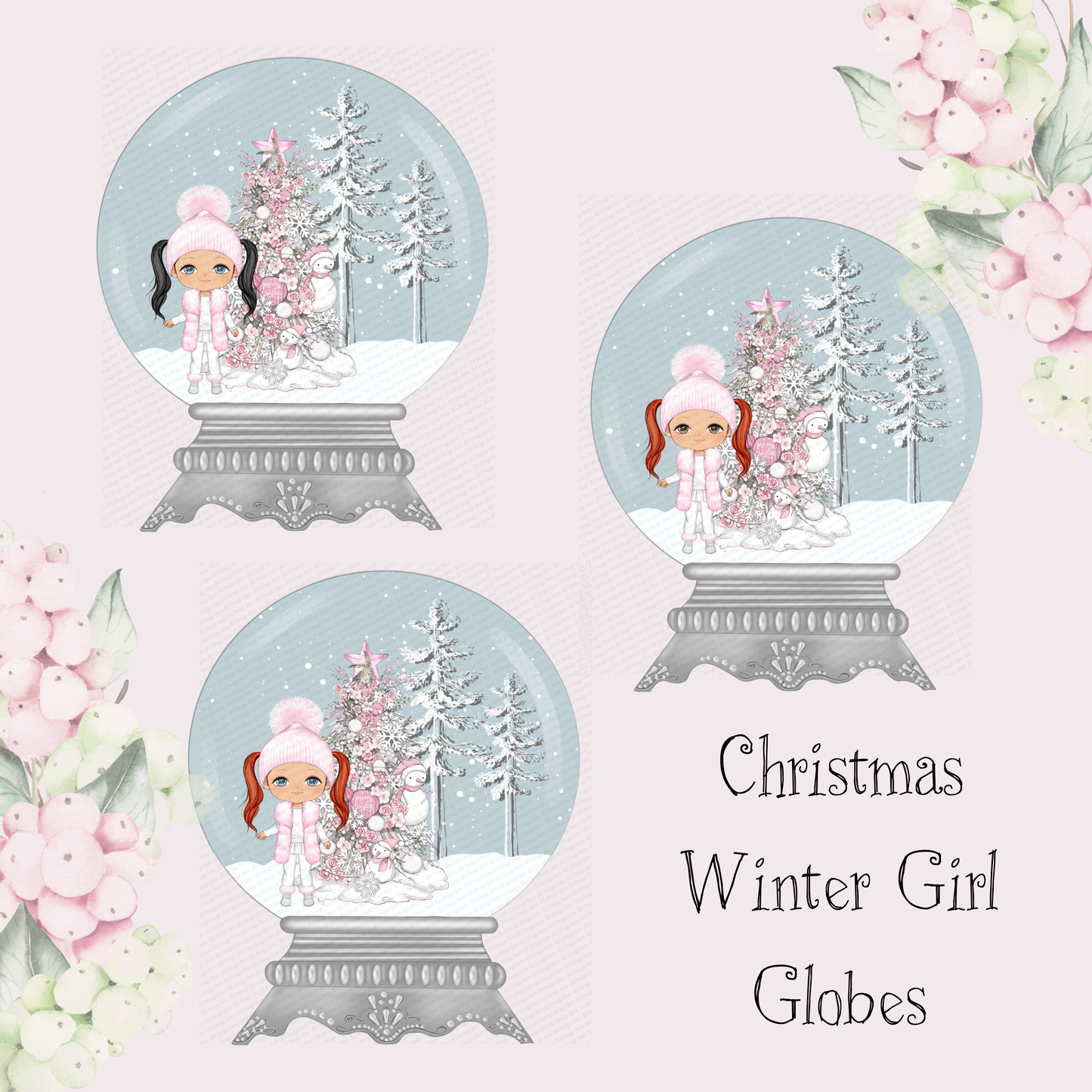 Christmas Winter Girl Globes