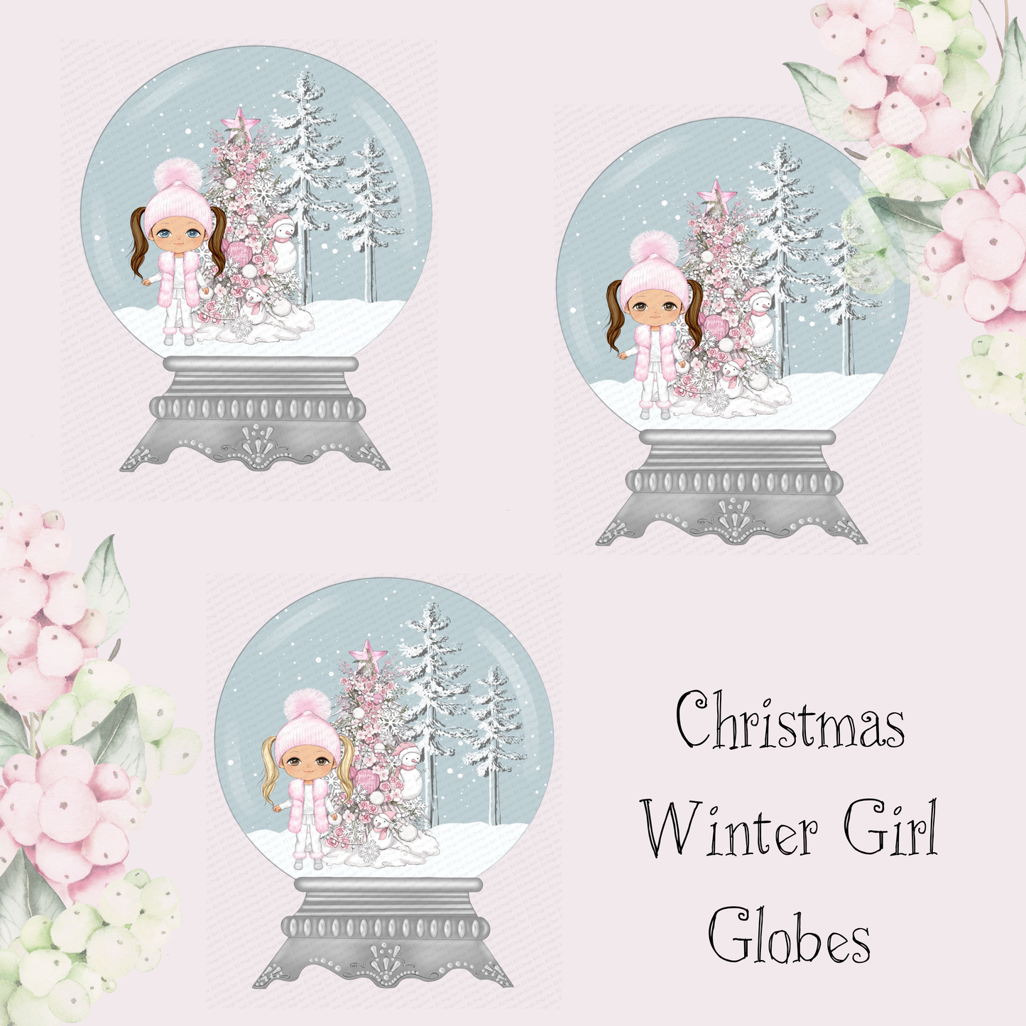Christmas Winter Girl Globes