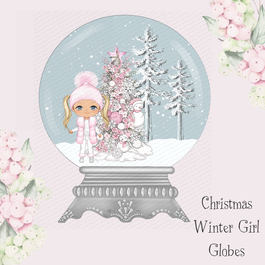 Christmas Winter Girl Globes