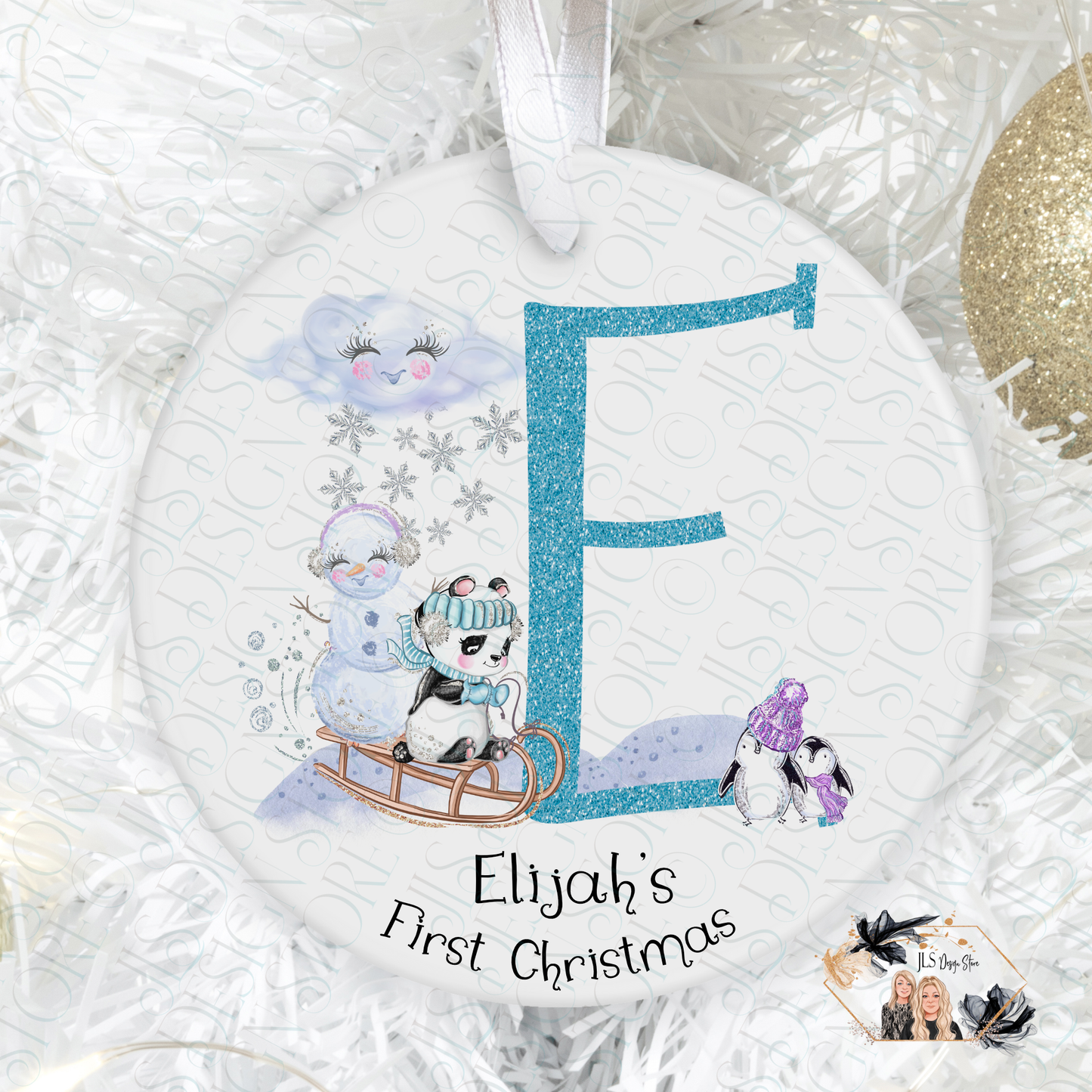 Christmas Sledge Alphabet Blue