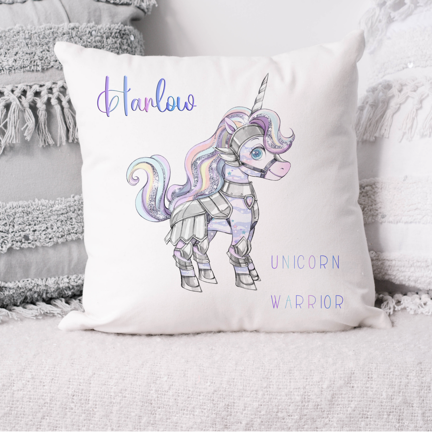 Rainbow Unicorn Girl and Unicorn