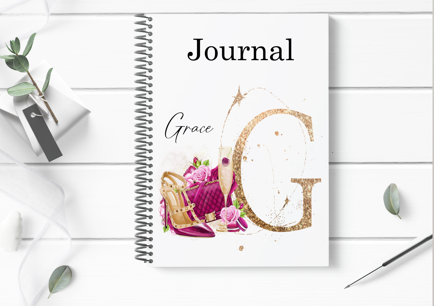 pink handbag and shoe alphabet