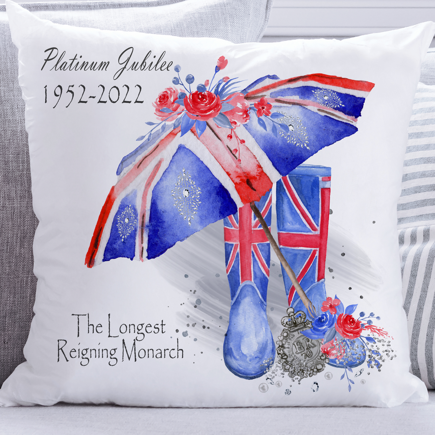 Jubilee Umbrella & Wellies Red White & Blue