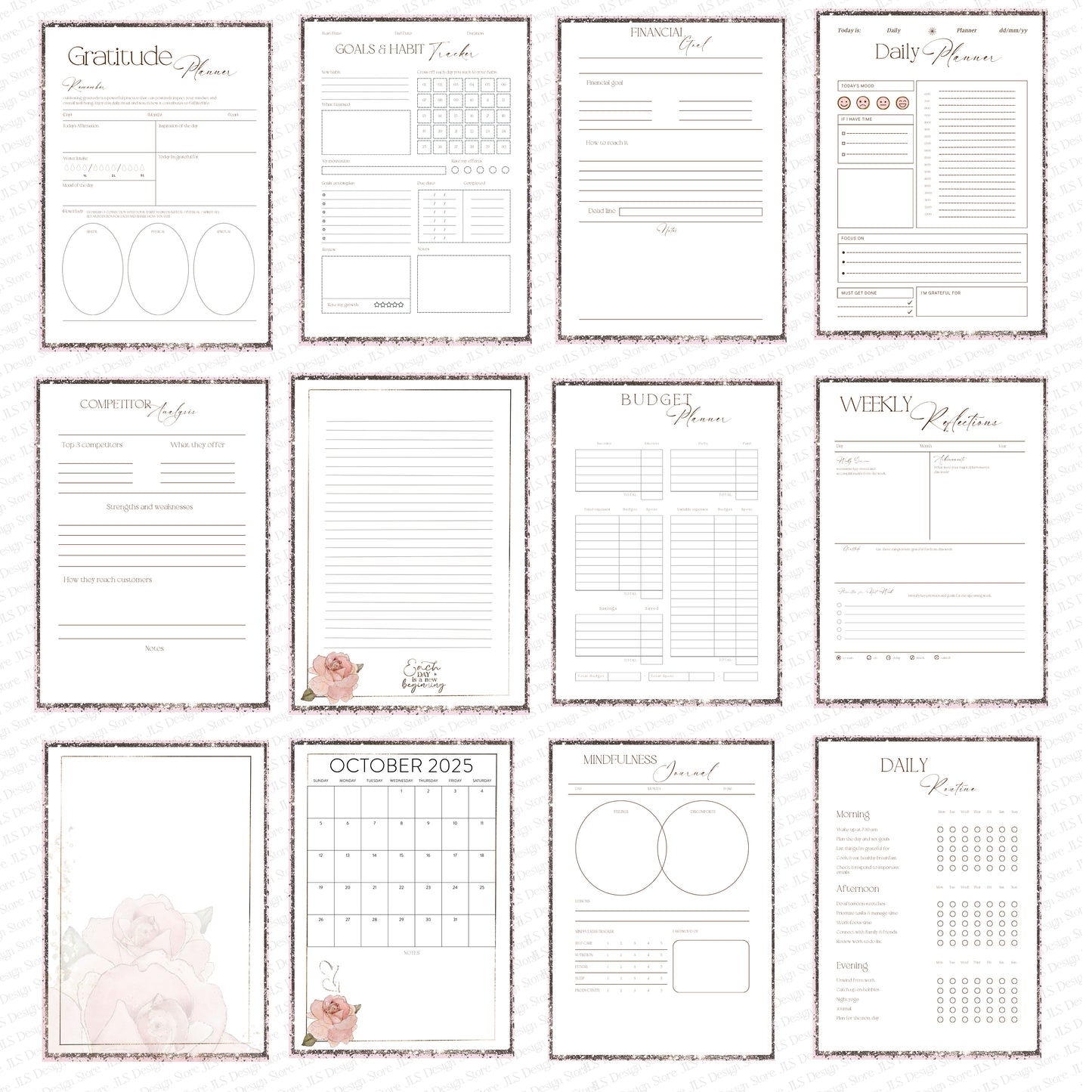 Editable Journal/ Planner Pages Print version