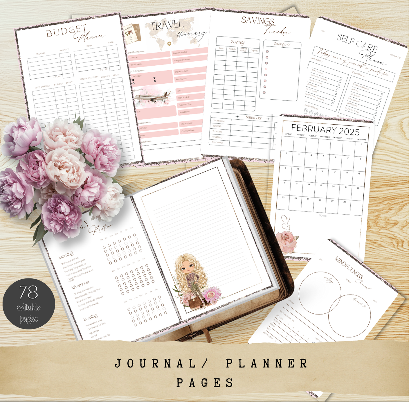 Editable Journal/ Planner Pages Print version