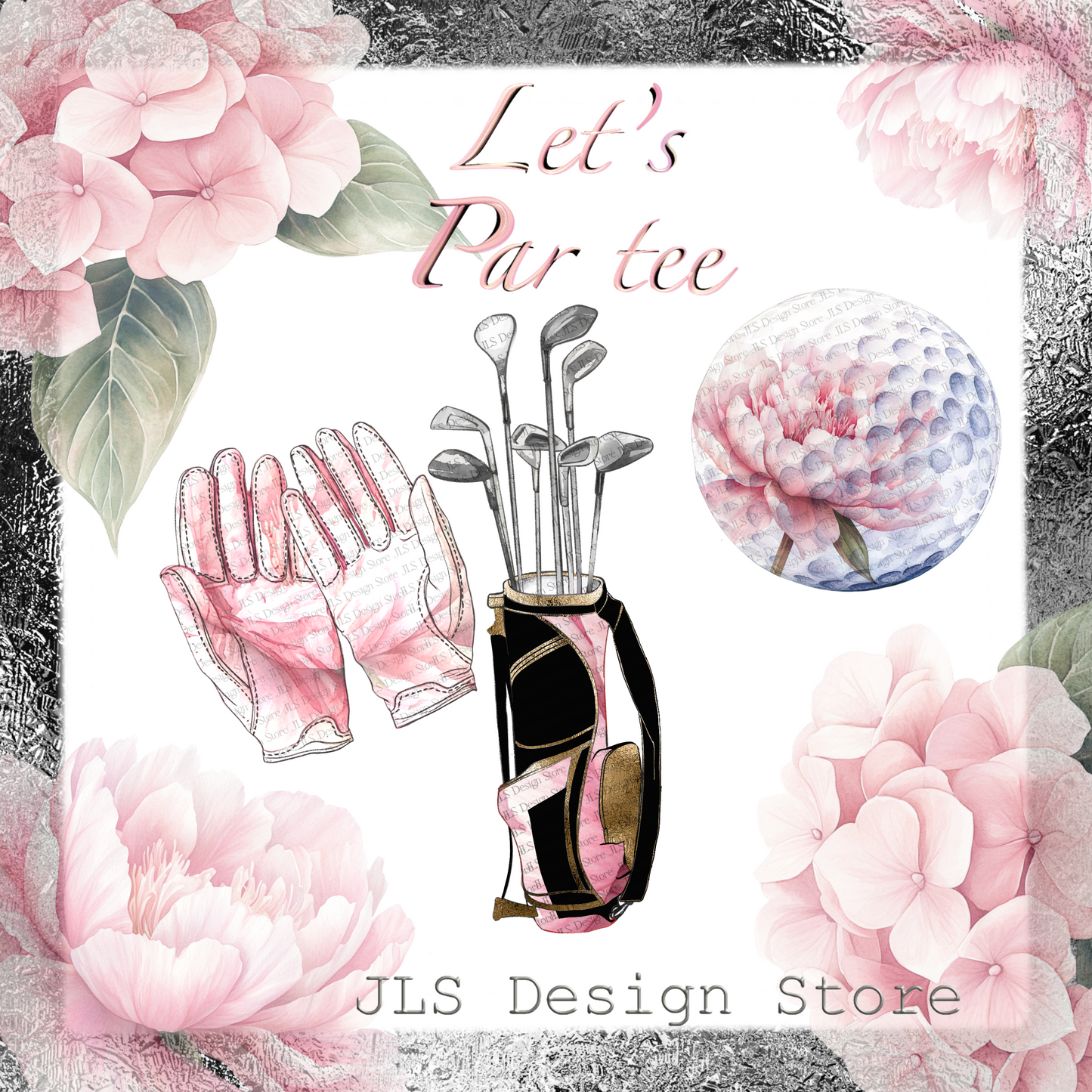 Lady Golfer Clipart Set