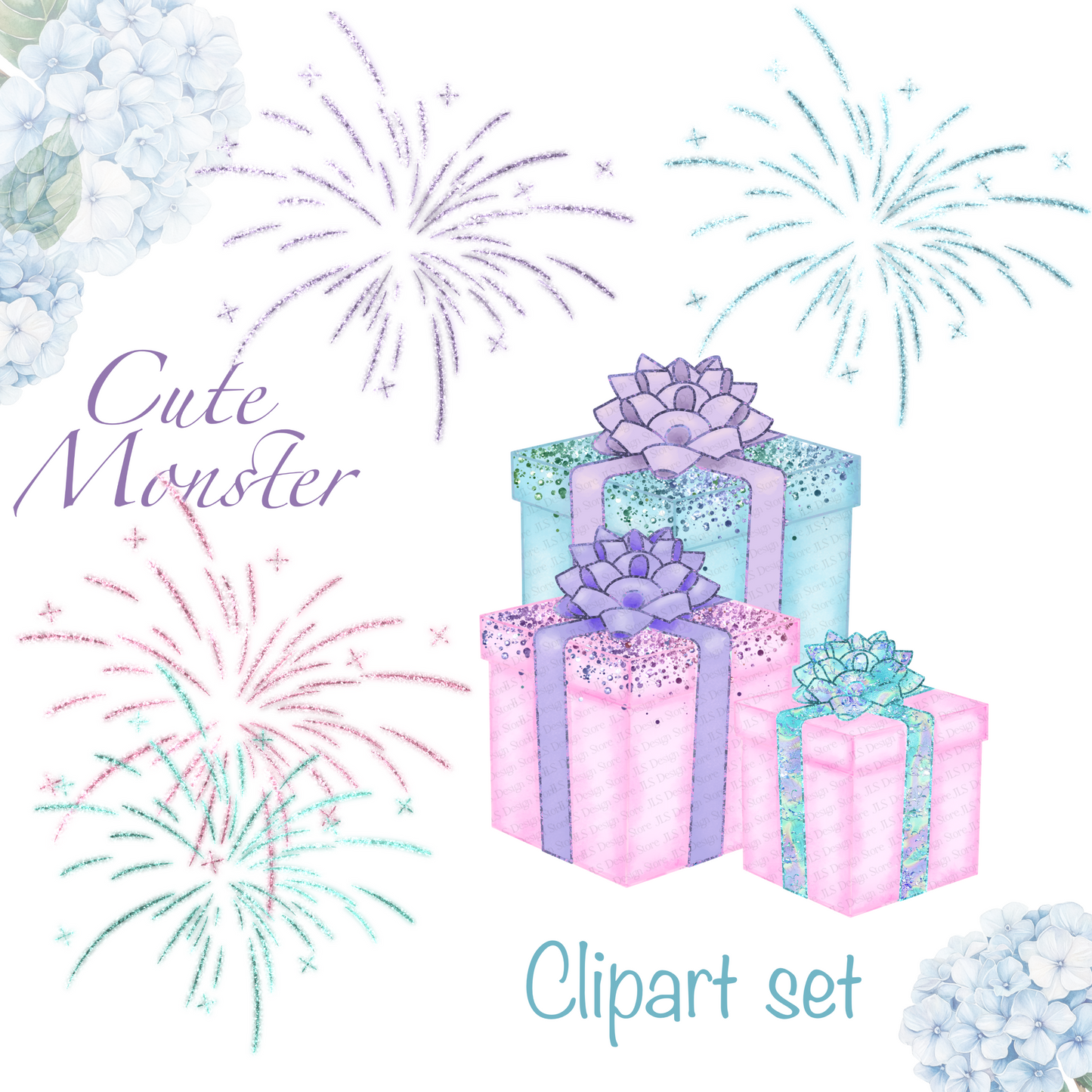 Cute monster clipart set