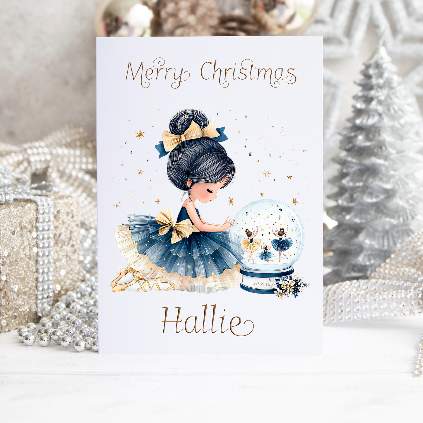 Navy and Gold Snowglobe