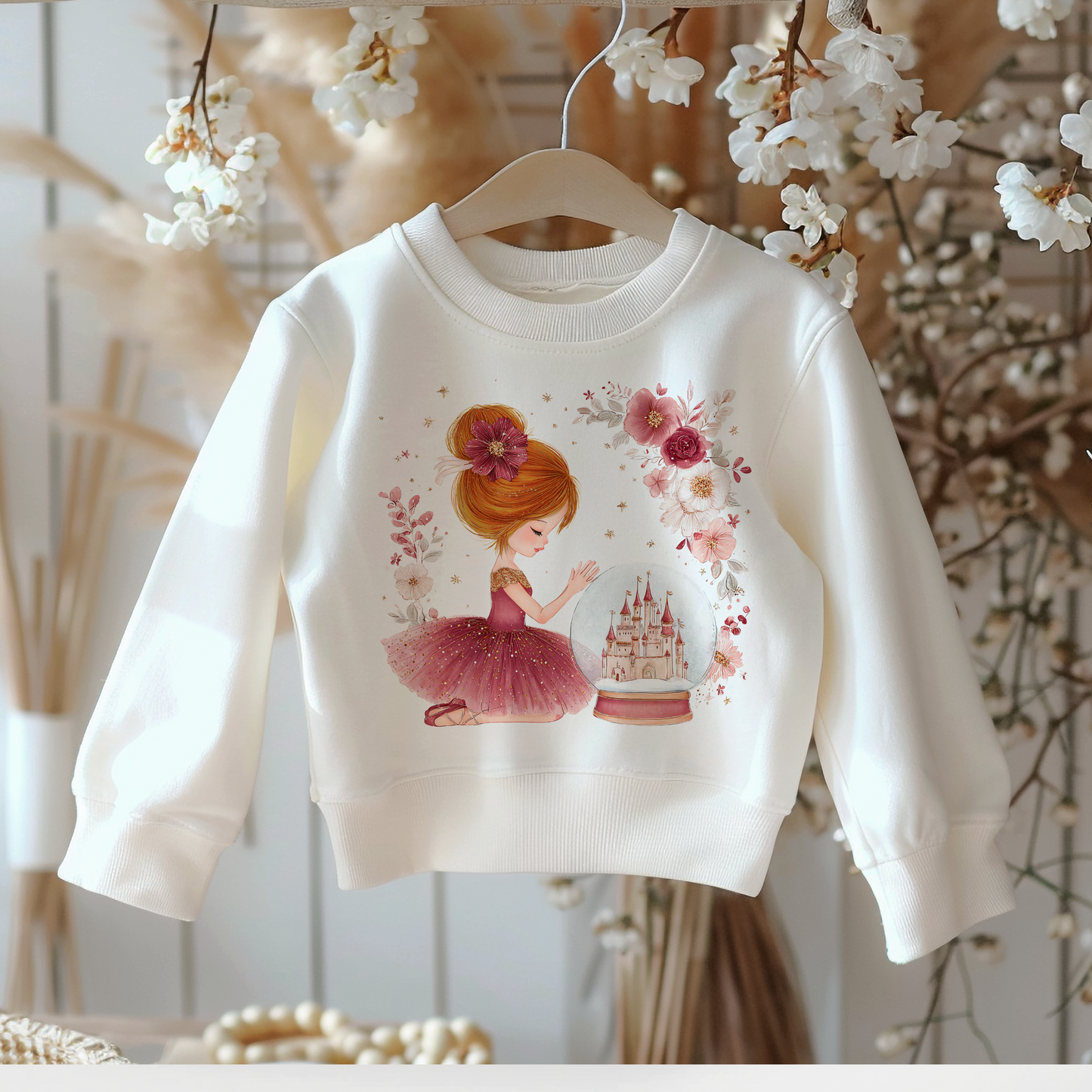 burgundy and gold ballerina snowglobe