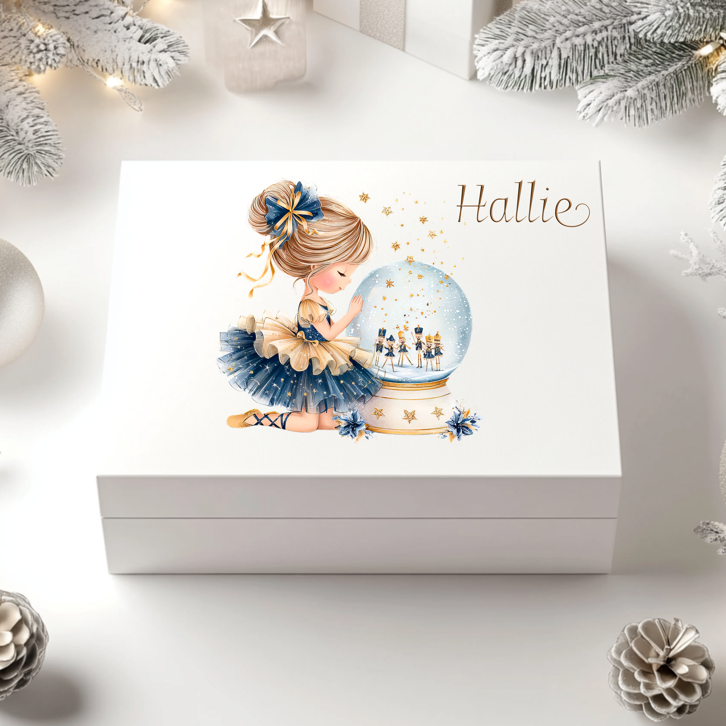 Navy and Gold Snowglobe