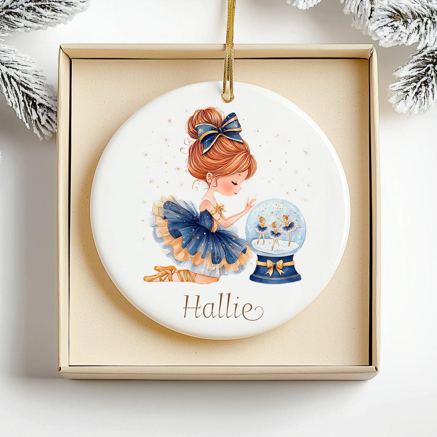 Navy and Gold Snowglobe