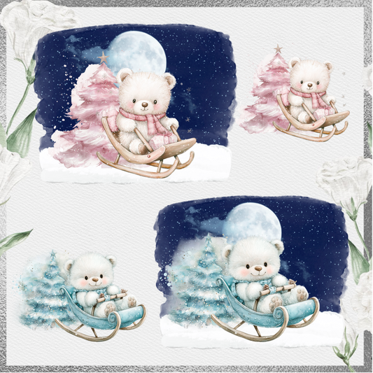 bear on sleigh