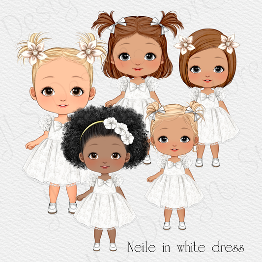 Neile in white dress Clipart