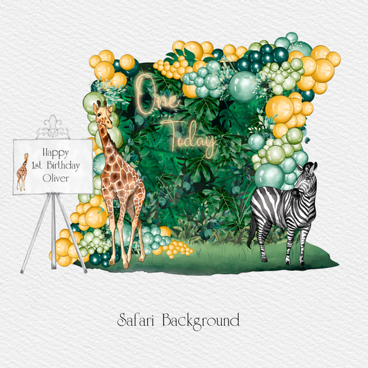 Safari Balloon Background  Clipart