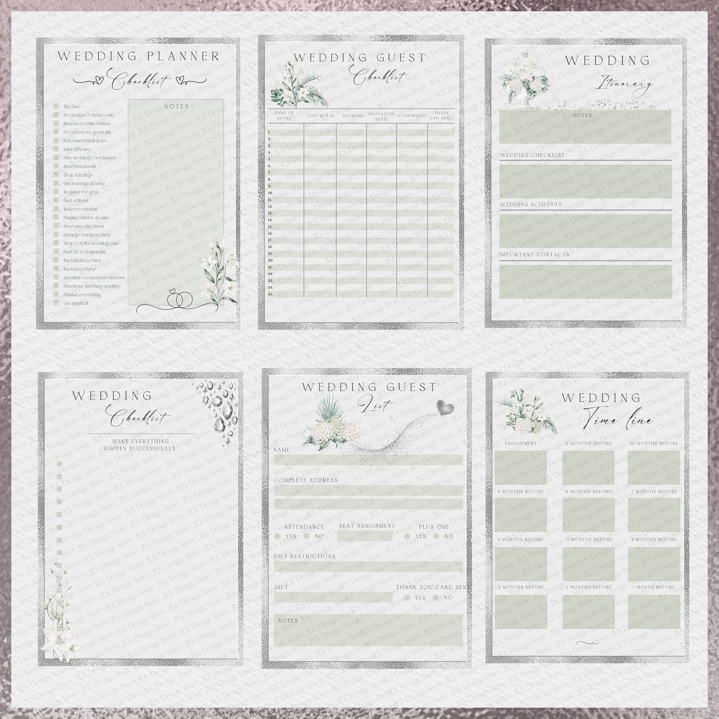 Editable Wedding Planner Pages Print version