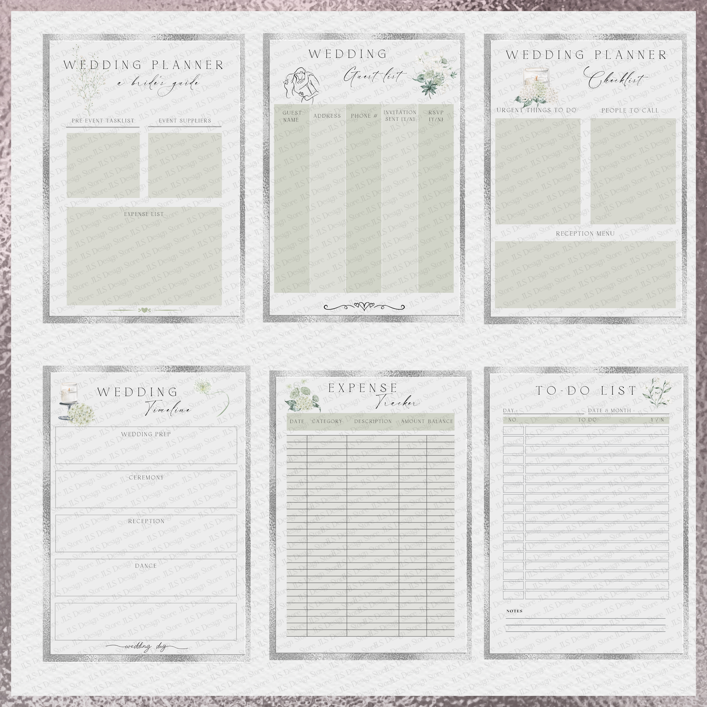 Editable Wedding Planner Pages Print version