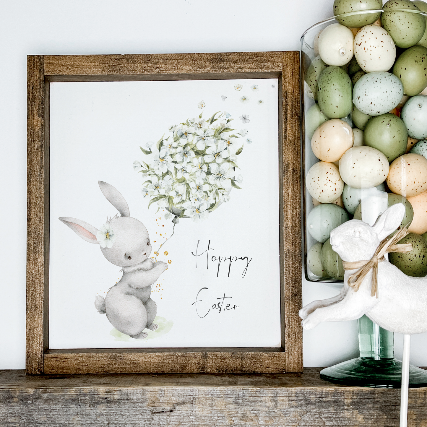 Bunny With Flower Balloon Neutral